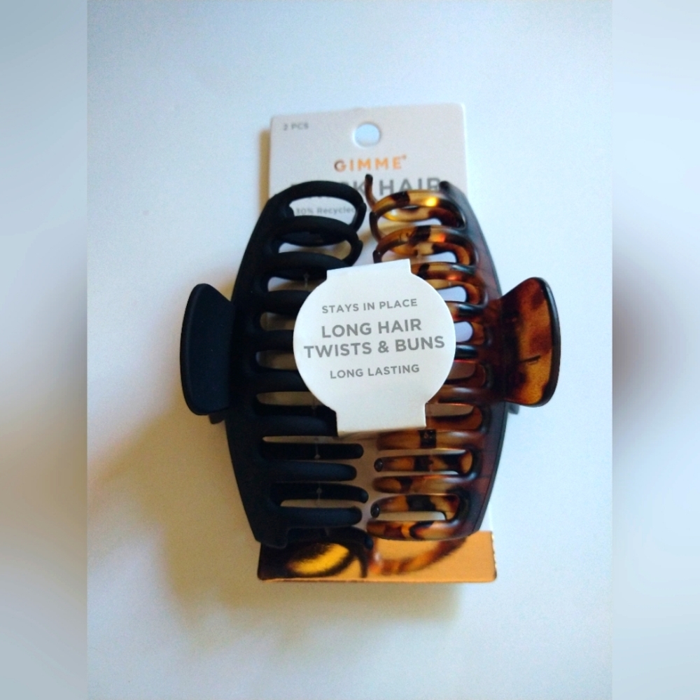 Gimme Multicolor Claw Clips For Thick Hair 2 PCS  Recycled Plastic  NEW